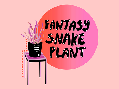 Water With Care adobe illustrator illustration pink plant procreate snake plant vector