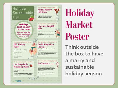 Holiday Sustainable Tips Poster branding graphic design poster design