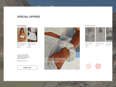 Minimalist Slider 'Special Offers' - Fashion Store design landingpage minimal typography ui ux web website