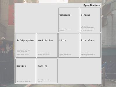Specifications - Minimalist Page design landingpage minimal typography ui ux web website