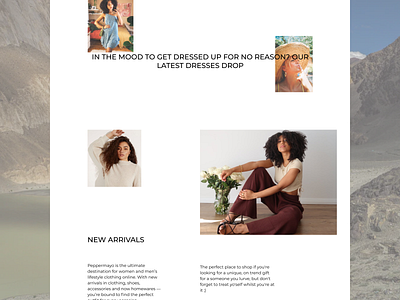 Minimalist 'New Arrivals' Page - Online Fashion Store design landingpage minimal typography ui ux web website