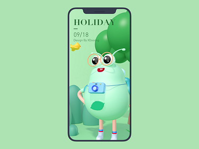 08 Holiday 3d 3dcharacter c4d cinema 4d clean cute design illustration illustrator scene ui ux