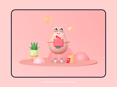 10 Money 3d 3dcharacter c4d cinema 4d clean cute design illustration illustrator scene ui ux