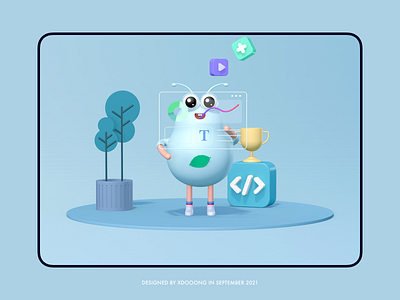 11 3d 3dcharacter c4d cinema 4d clean cute design illustration illustrator scene ui ux