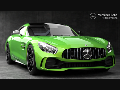 Mercedes AMG GT-R branding c4d design illustration