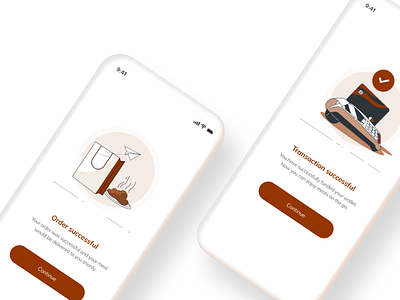 Food ordering application success pages