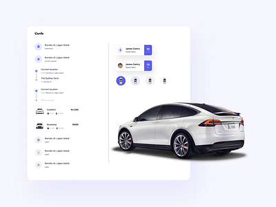 UI elements for Car pool app