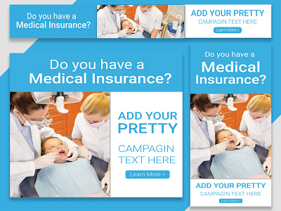 Corporate medical Insurance web ad banner template bundle