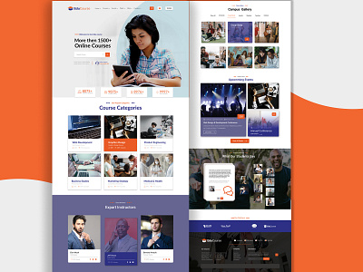 EduCourse - Online Courses Figma Template academy branding coaching college education education lms elearning learning management system lms multipurpose online courses online education training tutorial ui university ux