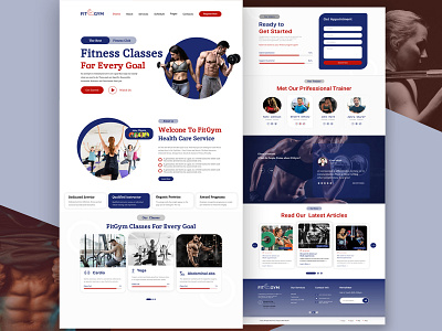 FitGym- Fitness Template bmi boxing business crossfit dance fitcoach fitgym fitness gym health pilates sports training ui ui design wellness workout yoga