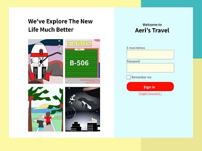 Aeri's Travel-Sign In Page creative design exo illustration ui web web design