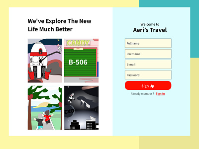 Aeri's Travel-Sing Up Page creative design exo ui web web design