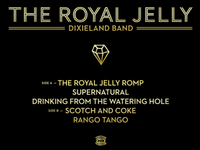 Royal Jelly EP Back Cover album art black ep gold screen print typography vinyl