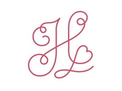 Monogram Logo for Harriet O'Donnell Makeup curl curly feminine heart logo makeup monogram retro swash