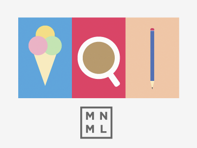MNML Thing colorful cup design icecream illustration minimal pencil