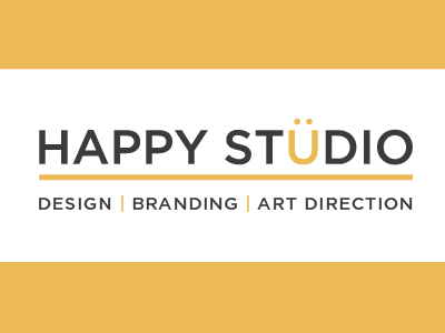 HAPPY STÜDIO Logo branding colorful gotham happy logo simple smile studio umlaut