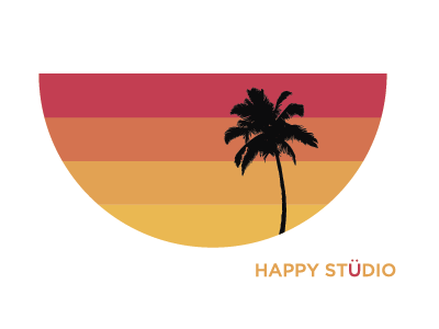 Happy Studio Sticker Design minimal simple smile sticker sunset