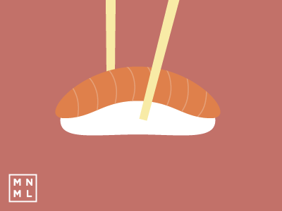 MNML Thing - Sushi japan minimal minimalism mnml orange red simple sushi vector