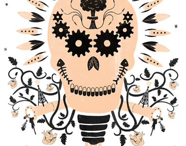 El Futuro Pt 3 future illustration mexico skull texture