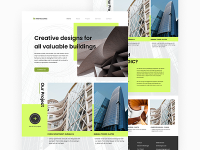 ARZITECLOGIC design landing page ui uiux user experience user interface ux