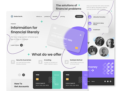 Boba bank design finance landing page ui uiux user experience user interface ux