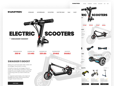 SWAGTRON electric scooter landing page ui uiux user experience user interface ux