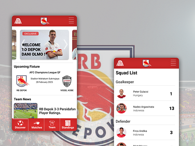 Mobile App UI Concept for Football Club app art branding design illustration minimal ui ux