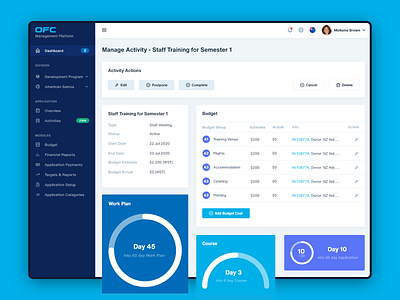 OFC Platform Reimagined budget course course app dashboard football management modern ofc platform reimagined river river digital ui uiux updated ux