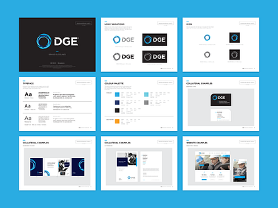 DGE Brand Guidelines blue brand brand guide brandbook branding circle design direction dge guide icon icon design iconography illustration layoutdesign logo design river river digital strategy typography visual brand