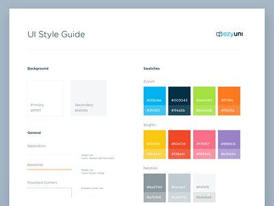 Ezyuni App Style Guide by RIVER | Your digital growth partner on Dribbble