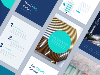 Cleanly Company Booklet blue booklet brand branding brochure circles clean cleanly design direction illustration logo photography river river digital simple strategy teal