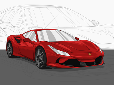 Ferrari Illustration automotive car design ferrari illustration vector