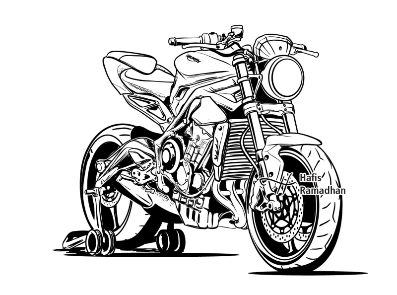 Triumph Triple Line Art by Hafis Ramadhan Setiawan on Dribbble