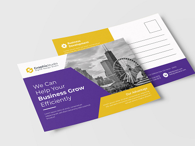 Corporate Post Card Design graphic design template