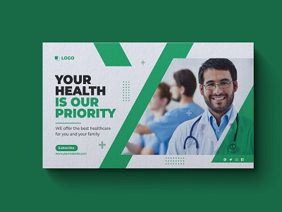 Medical Youtube Video Thumbnail and Web Banner Template branding graphic design miniature digital