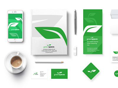 Greenspaces branding design logo stationery