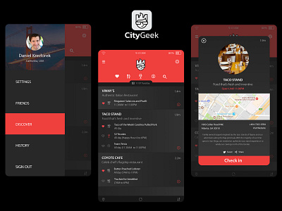 CityGeek mobile app mobile app design mobile ui