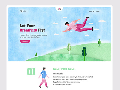 Creative Brain Training Landing Page/website-UX/UI Design design illustration landing page ui ui ux ui design ux design web website website concept website design