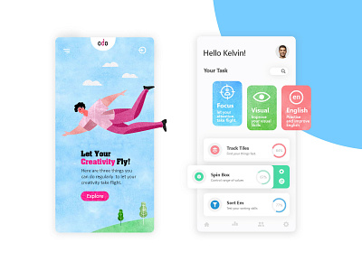 Creative BrainTraining Mobile App-UI/UX design app design branding clean concept design minimal mobile mobile app mobile app design mobile design mobile ui ui ui ux