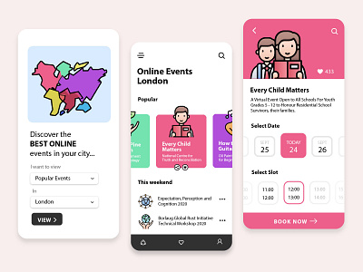 Online Events Mobile App UI Design