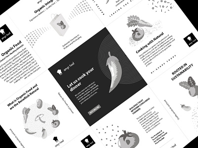 Layout and Composition for a Organic Food Company black and white branding composition design graphic design illustration layout design print design