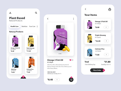 Natural Products Mobile App app design design minimal mobile mobile app mobile app design mobile ui product app ui ui ux uidesign ux