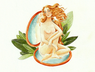 Modern Venus concept illustration painting paper traditional art watercolor watercolor art watercolor illustration