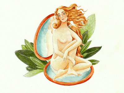 Modern Venus concept illustration painting paper traditional art watercolor watercolor art watercolor illustration