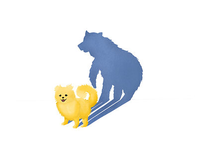 My Little Bear animals bear colour dog illustration new pomeranian procreate puppy shadow spirit animal