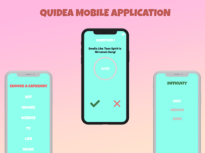 Quidea - Mobile Quiz Application Design