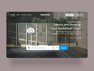 UI/UX design for Website Bookin' basketball Court