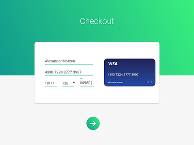 Material-Inspired Checkout Page checkout creditcard form ui