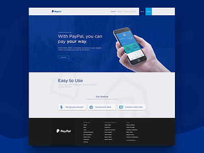 PayPal Landing Page blue design landing page pal pay payment provider theme ui ux web