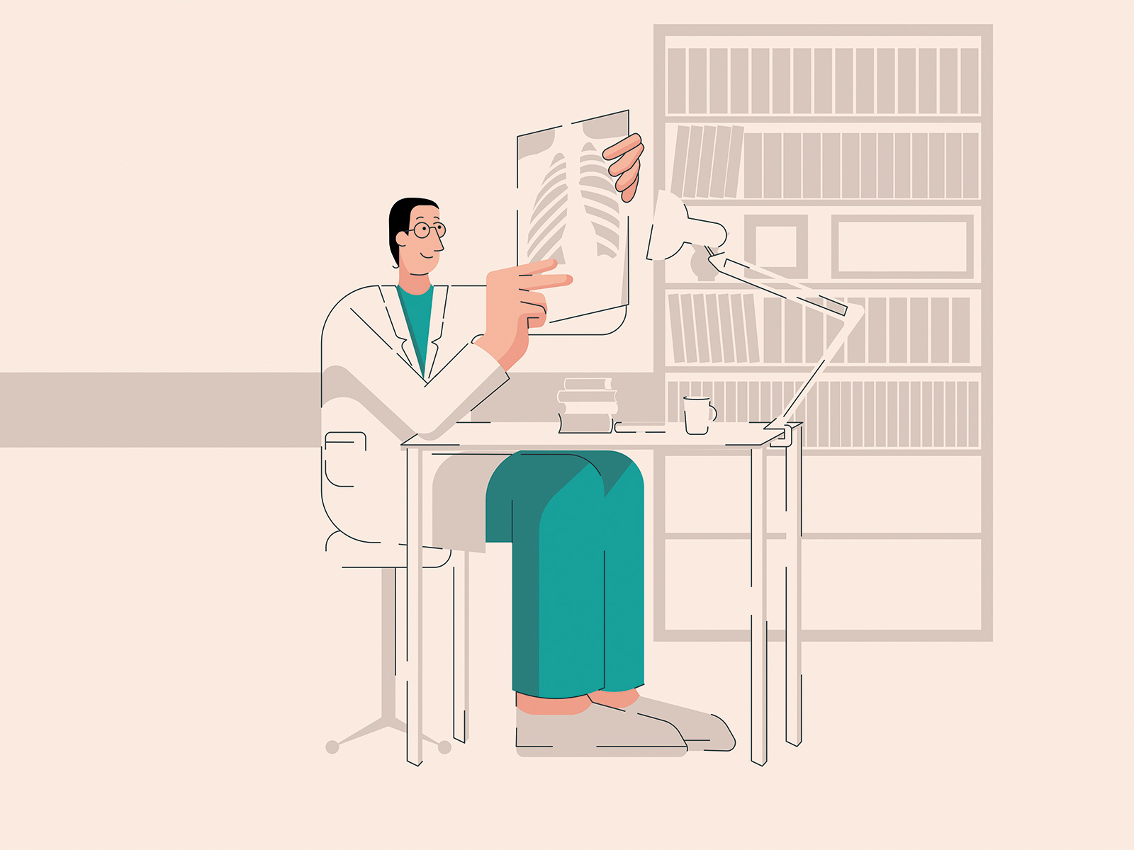 Doctor looking at roentgen image by Olena on Dribbble